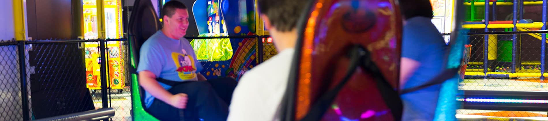 People riding Bumper Cars